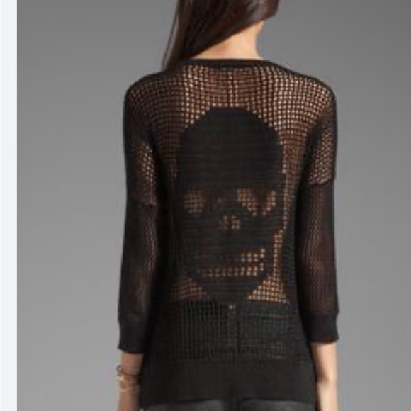 Women's rock republic crochet three-quarter top with skull back - Picture 8 of 9